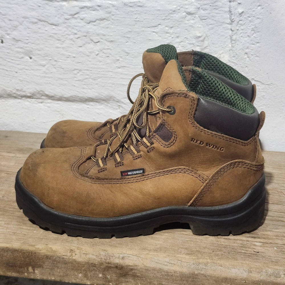Red Wing 2340 Womens Brown Leather Waterproof Safety Toe Work Boots Size 8 B
